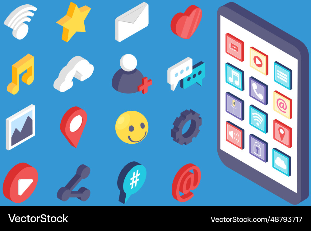 Icons for mobile devices basic gadget functions vector image