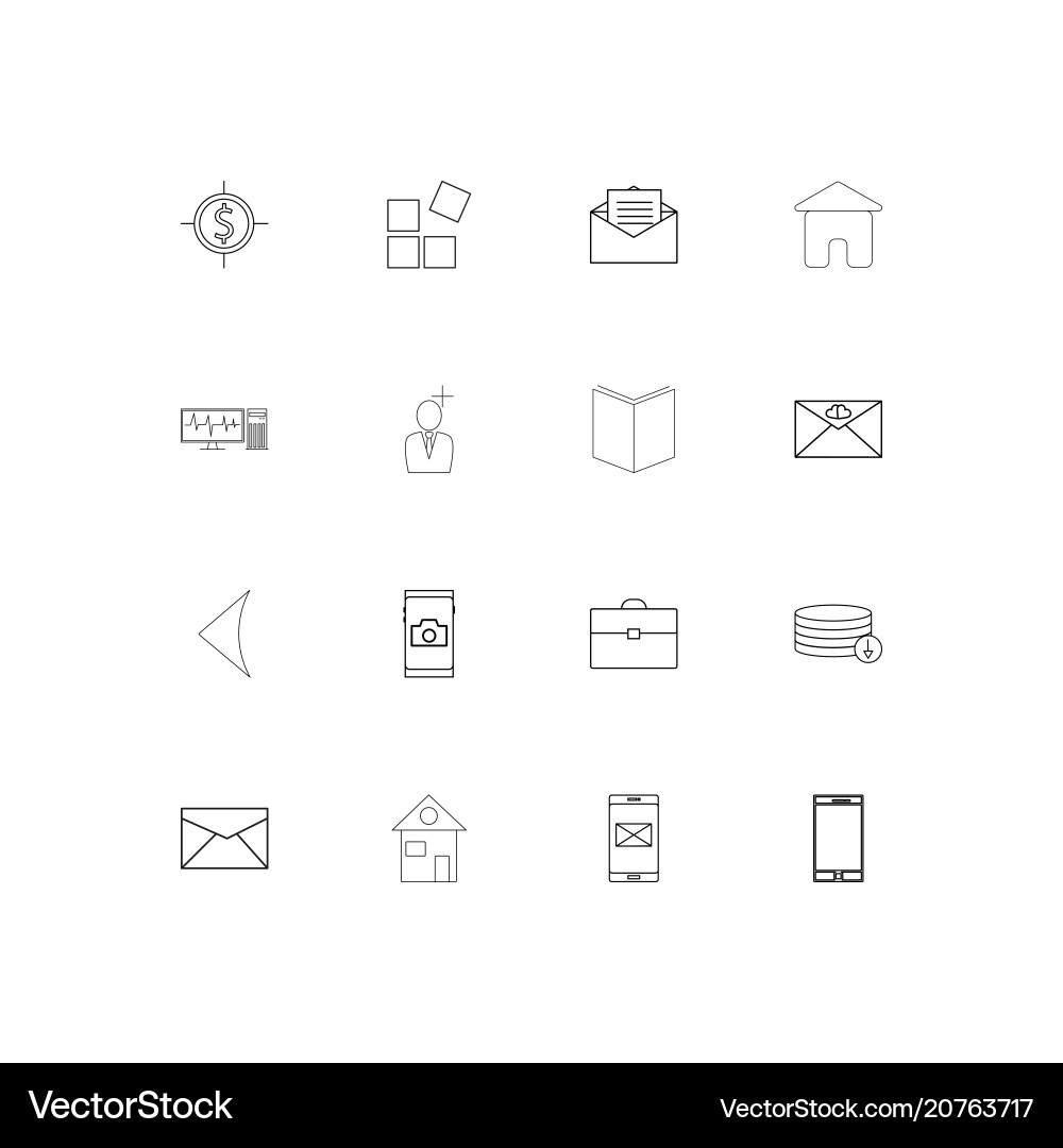Internet of things linear thin icons set outlined vector image