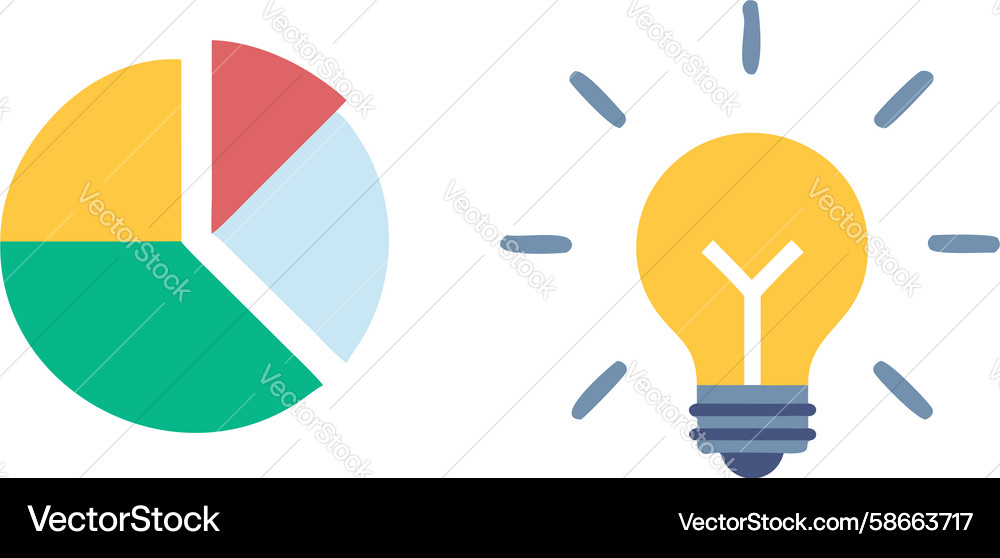 Lightbulb with data segments creative analytics Vector Image