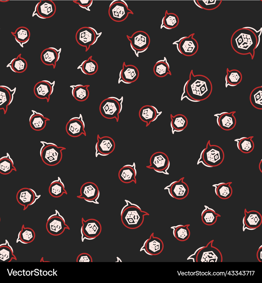Line game dice icon isolated seamless pattern vector image