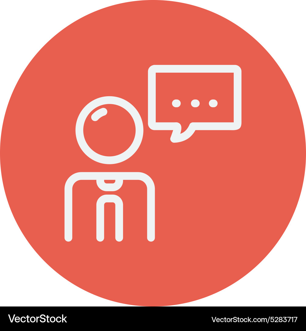 Man with speech bubble thin line icon Vector Image