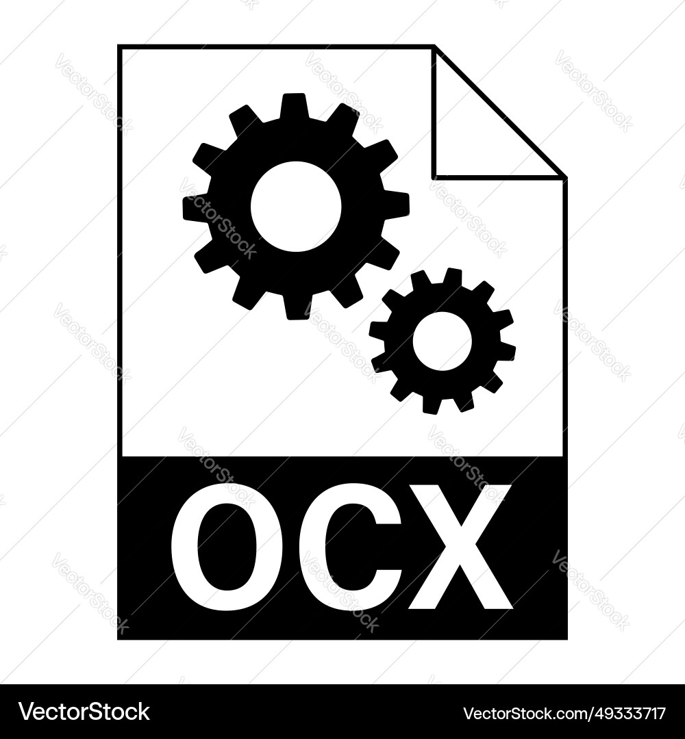 Modern flat design of ocx file icon for web Modern flat design of ocx file icon for web vector image