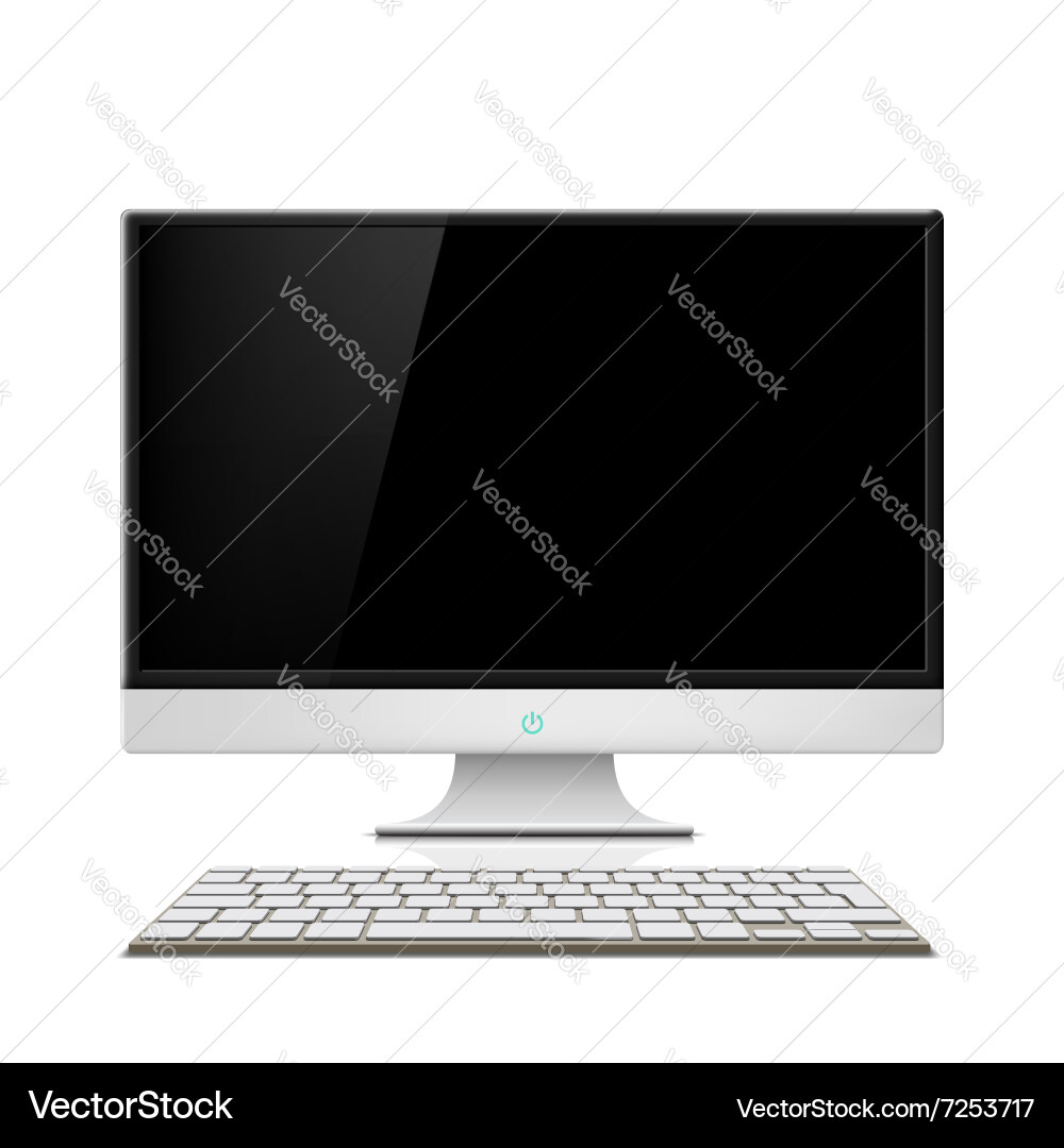 Monitor and keyboard vector image