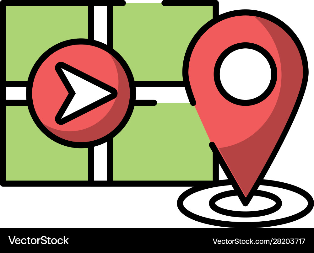 Paper map guide with pins location icon Vector Image