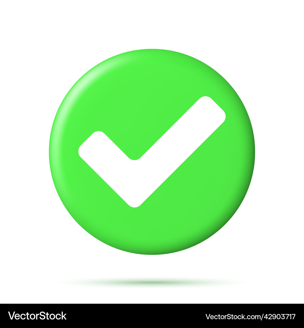Right Checkmark Circle Button Vector Image