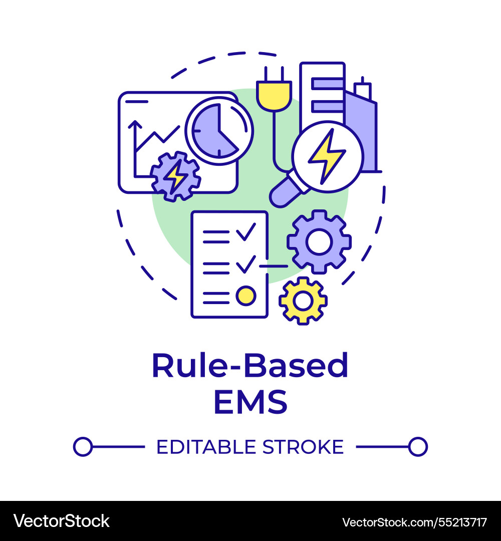 Rule based ems multi color concept icon Vector Image