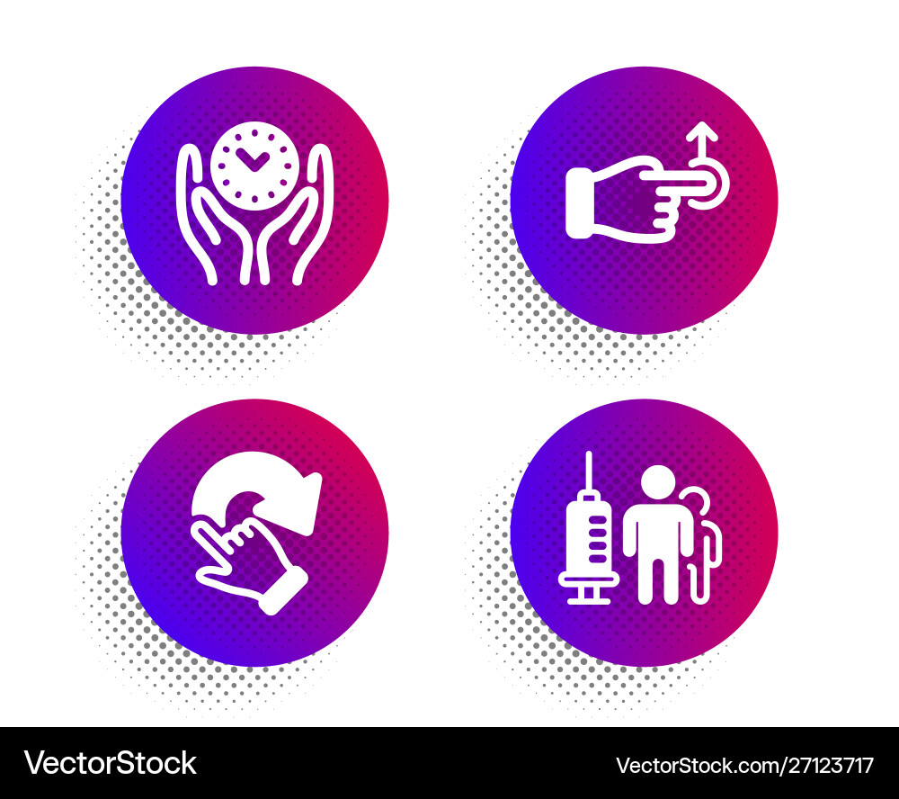 Safe time drag drop and rotation gesture icons Safe time drag drop and rotation gesture icons vector image