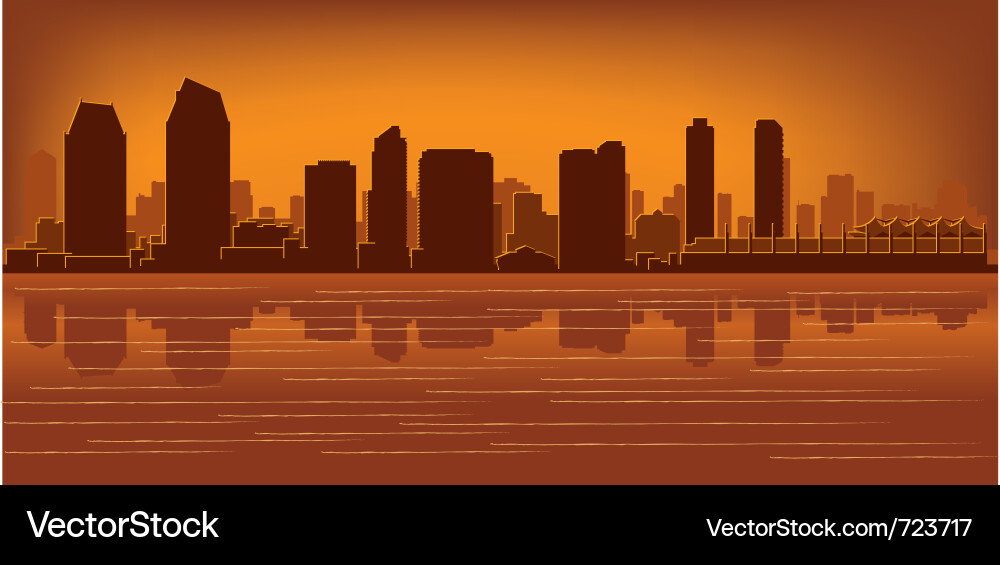 San Diego Waterfront Skyline vector image