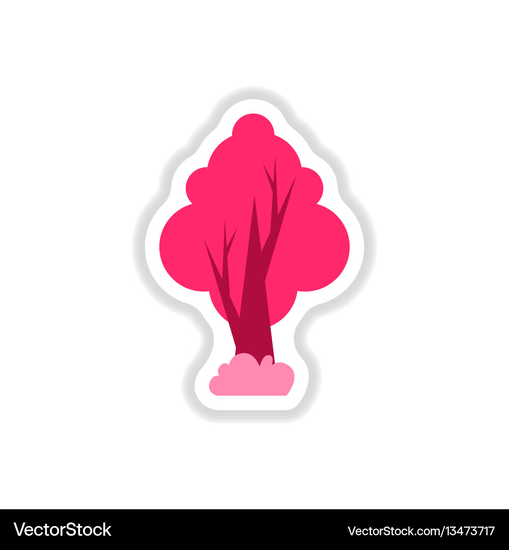 Set of labels with shadow tree icon vector image
