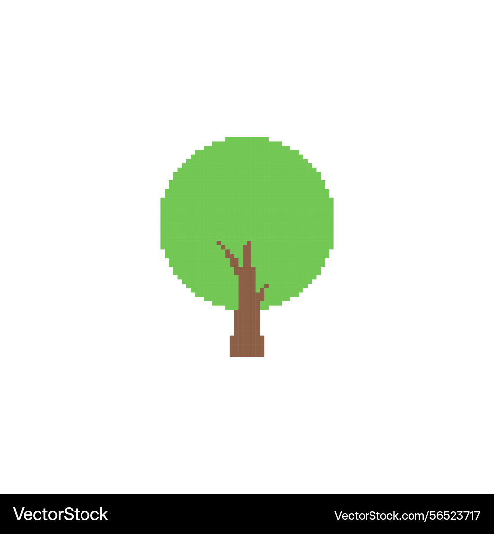 Simple pixelated tree icon minimalistic pixel art Simple pixelated tree icon minimalistic pixel art vector image