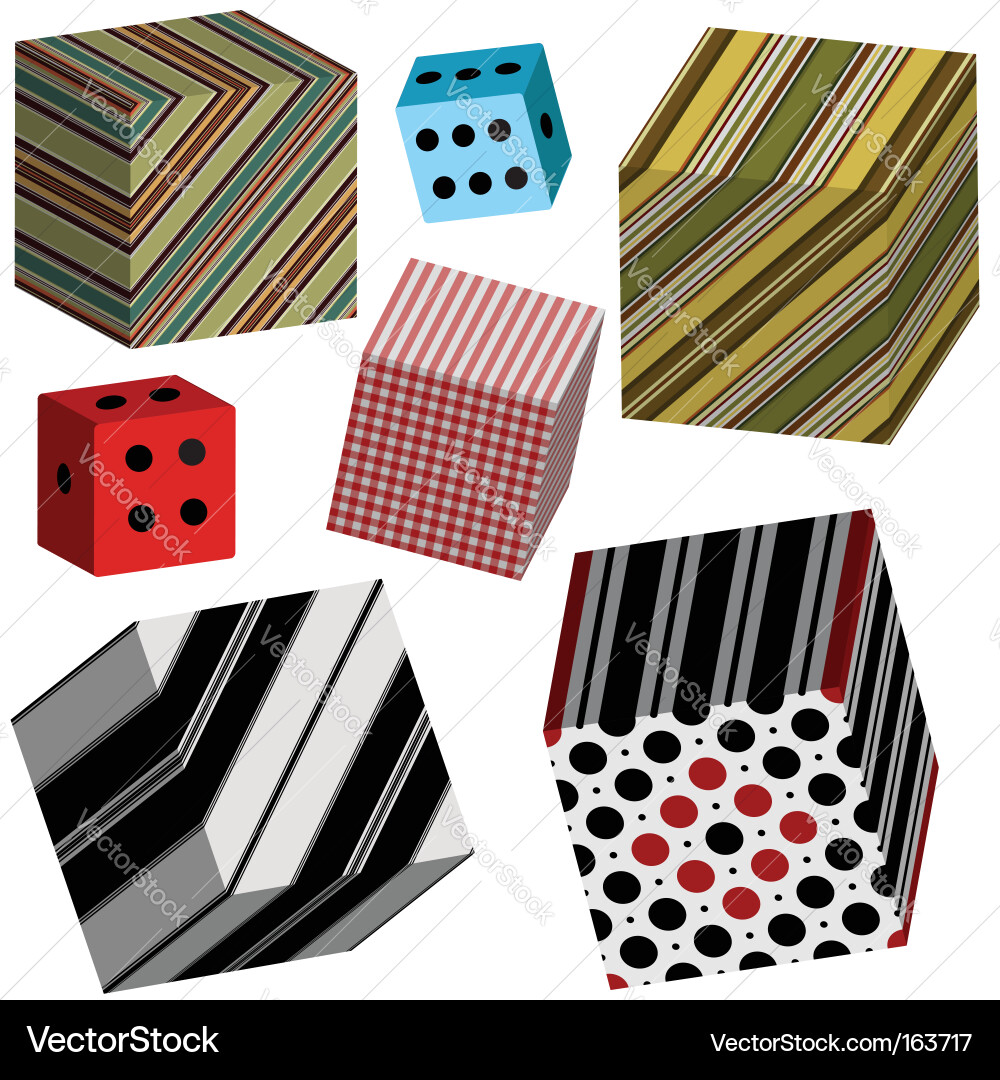 Three-dimensional cubes Vector Image