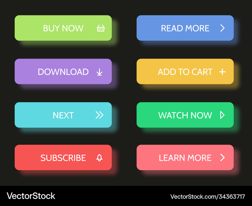 Web button buttons material design style Vector Image