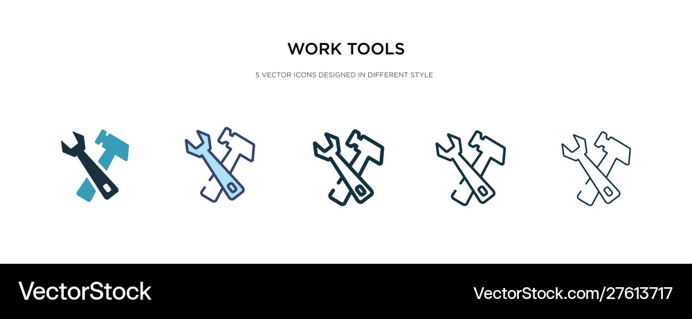 Work tools icon in different style two colored Work tools icon in different style two colored vector image