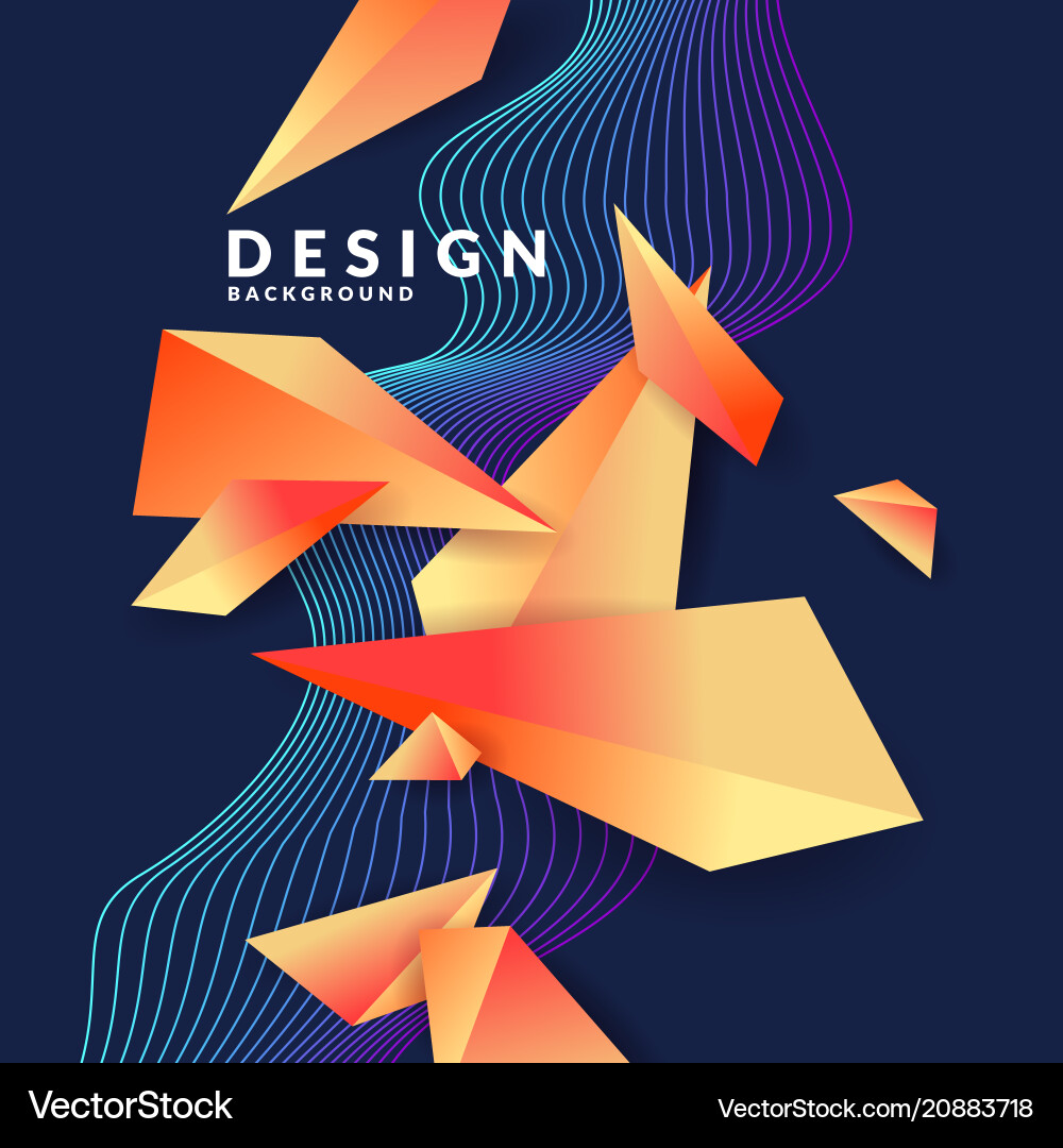Abstract background with dynamic linear waves vector image