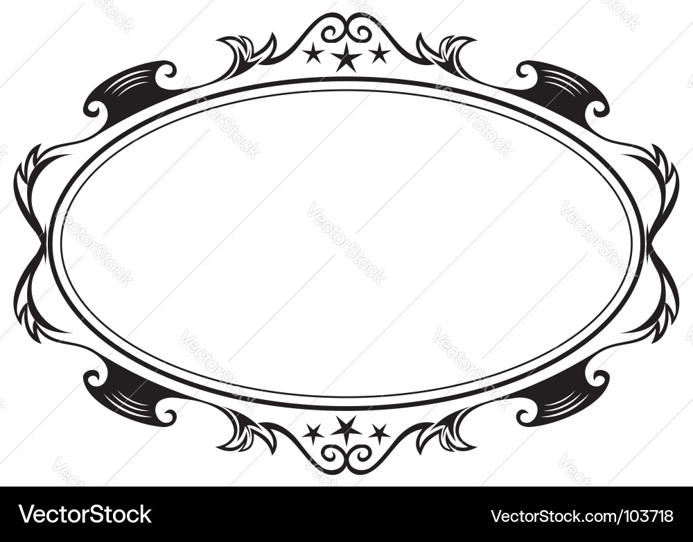 Antique oval frame Royalty Free Vector Image - VectorStock