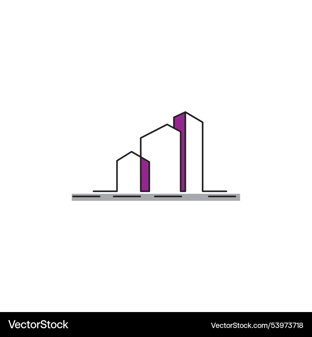 Building logo abstract line design architect Building logo abstract line design architect vector image