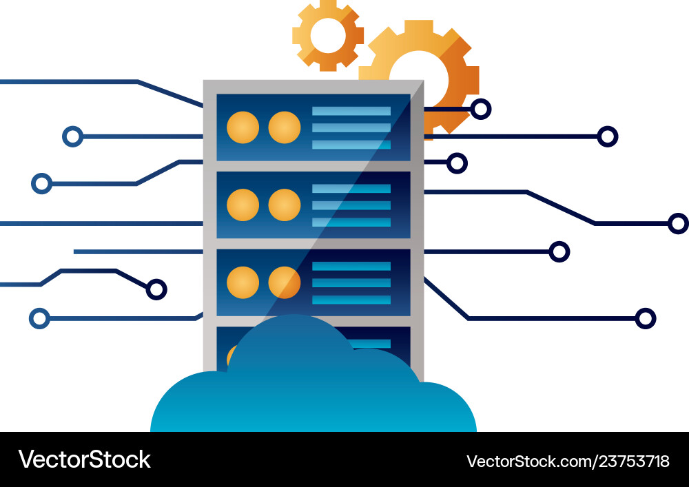 Computer cpu settings circuit digital vector image