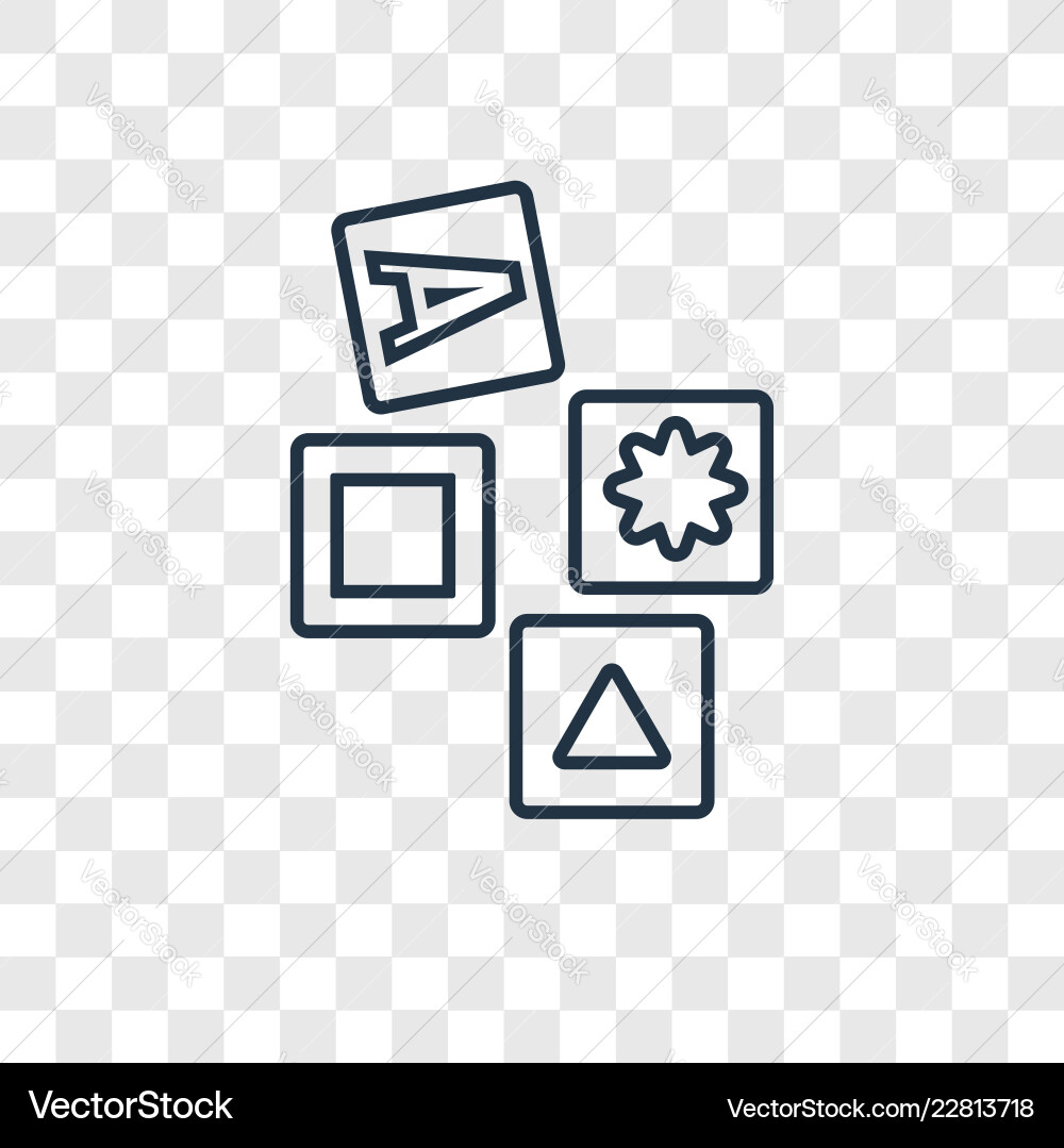 Cubes concept linear icon isolated on transparent Cubes concept linear icon isolated on transparent vector image