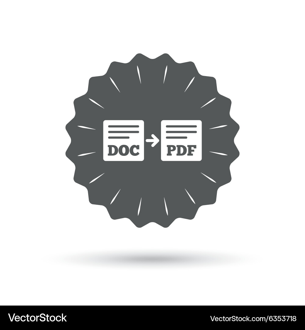 Export doc to pdf icon file document symbol Vector Image