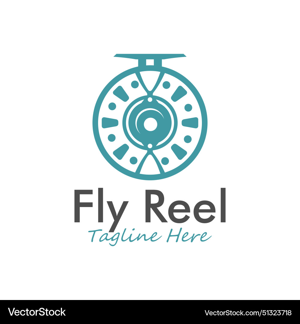 Fishing reel logo Royalty Free Vector Image VectorStock