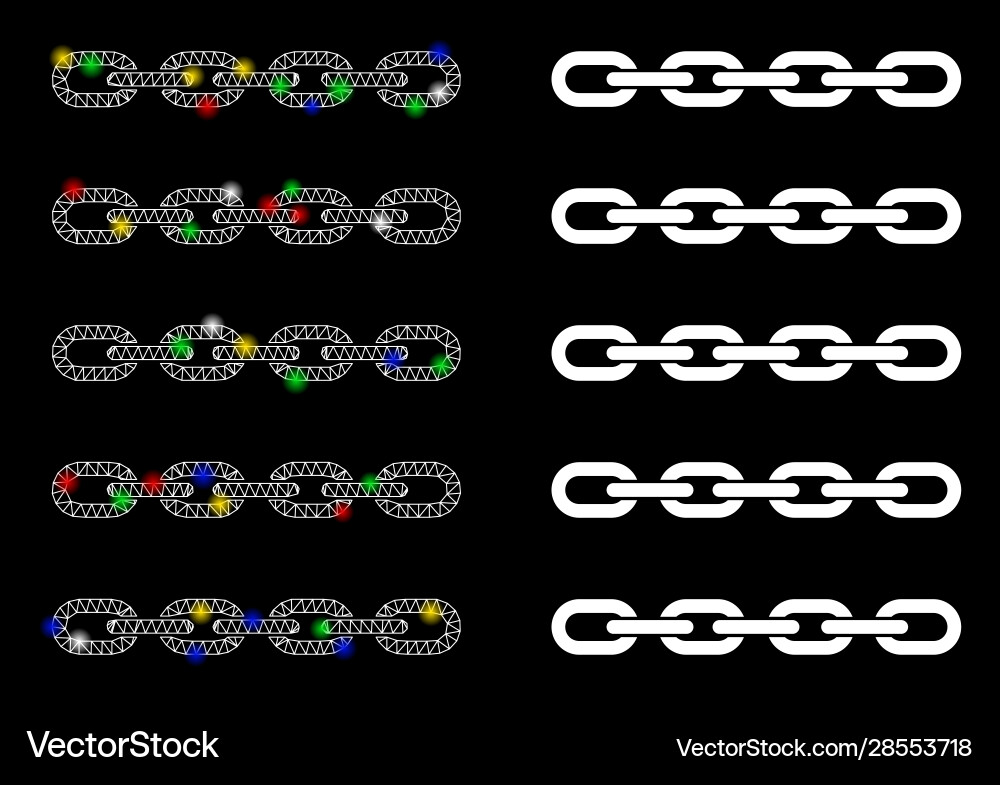 Flare mesh 2d blockchain list icon with Flare mesh 2d blockchain list icon with vector image