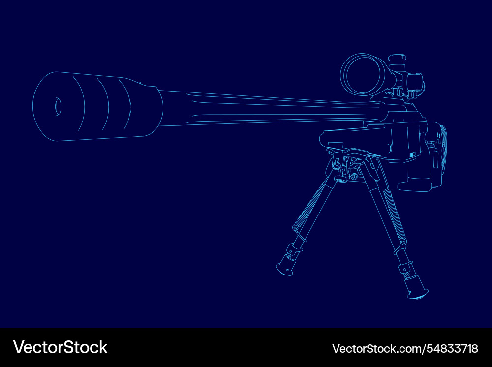 Gun with a long barrel and scope on the end vector image