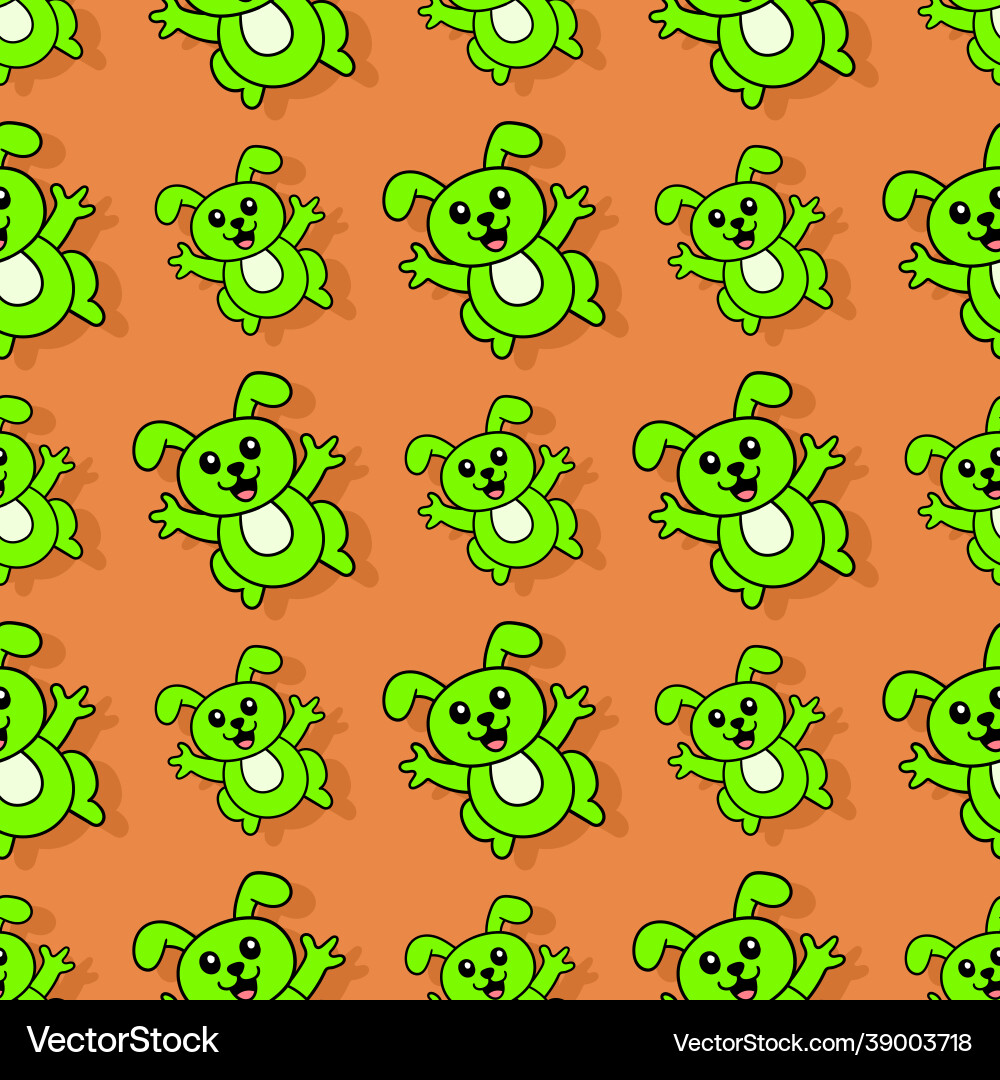 Happy rabbit seamless repeat pattern background Vector Image