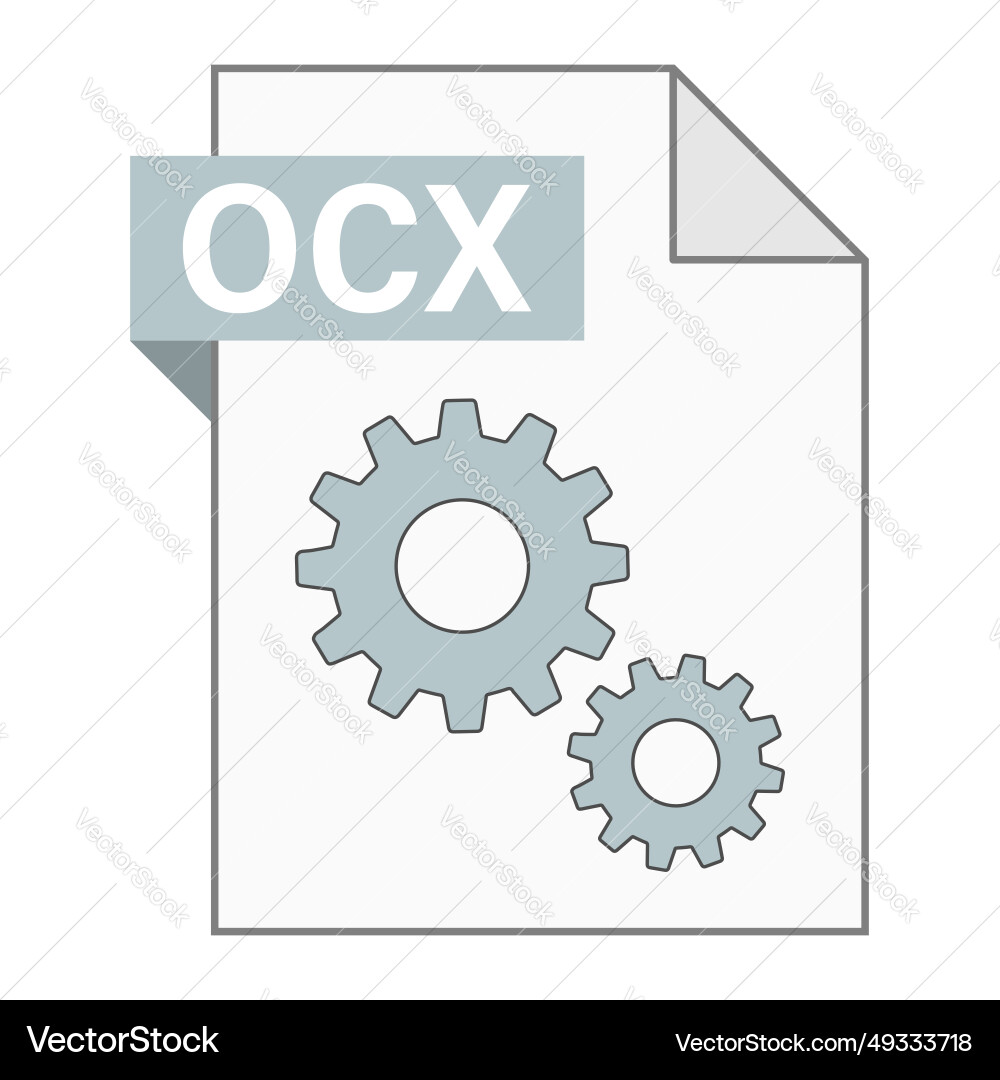 Modern flat design of ocx file icon for web Modern flat design of ocx file icon for web vector image