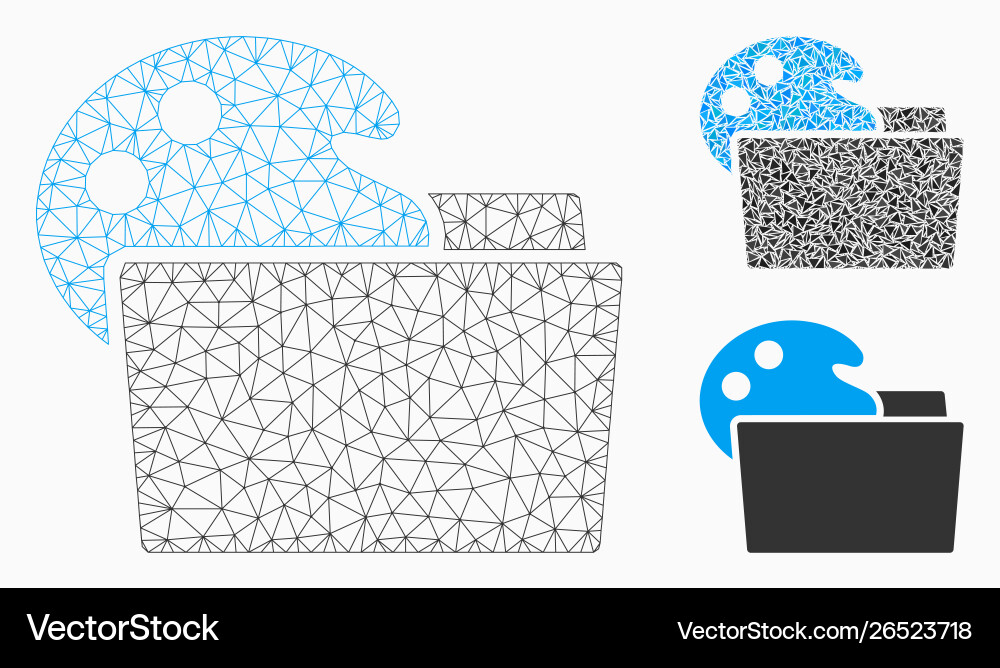 Open palette folder mesh wire frame model Open palette folder mesh wire frame model vector image