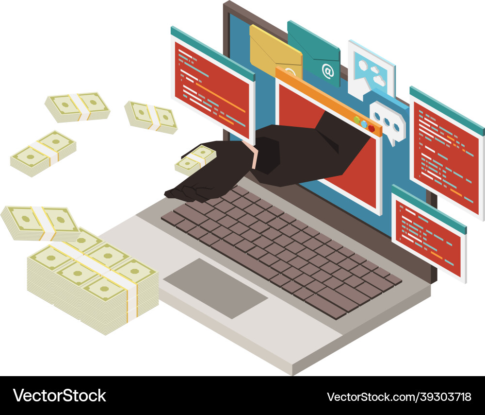 Phishing isometric concept Phishing isometric concept vector image