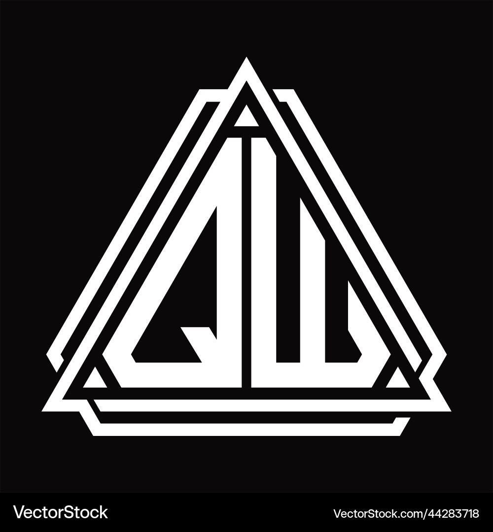 Qw logo letter monogram with triangle shape Vector Image