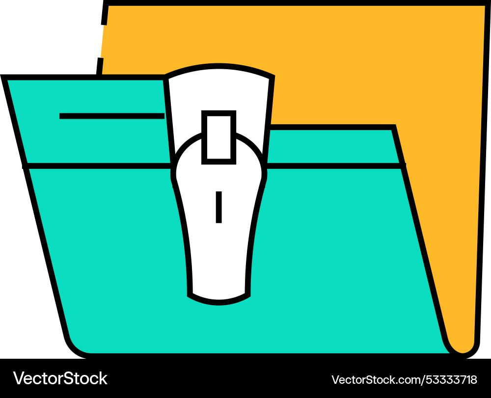 Save file in folder icon color Save file in folder icon color vector image