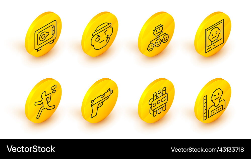 Set line suspect criminal dynamite and timer Set line suspect criminal dynamite and timer Vector Image