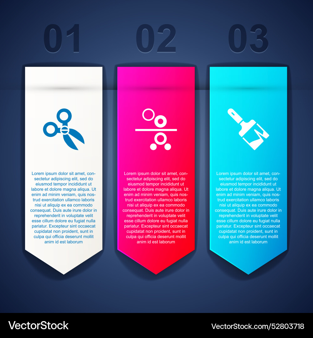 Set scissors paper roll of printing press Set scissors paper roll of printing press Vector Image