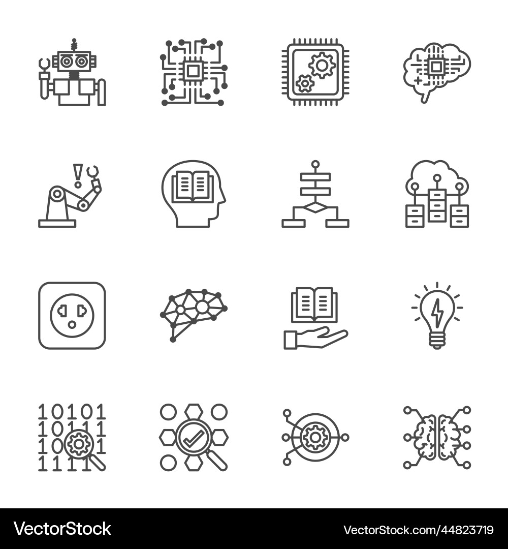 Ai artificial intelligence technology and machine Ai artificial intelligence technology and machine vector image