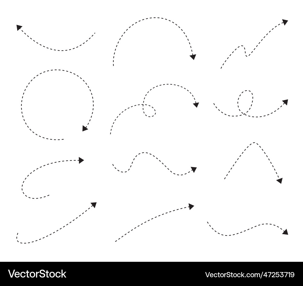 Arrow icons symbol set of dot style Arrow icons symbol set of dot style vector image