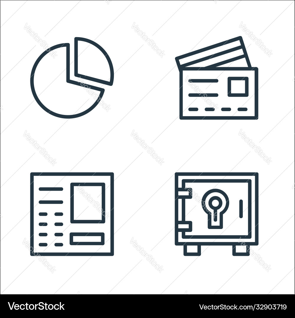 Banking and finance line icons linear set quality vector image