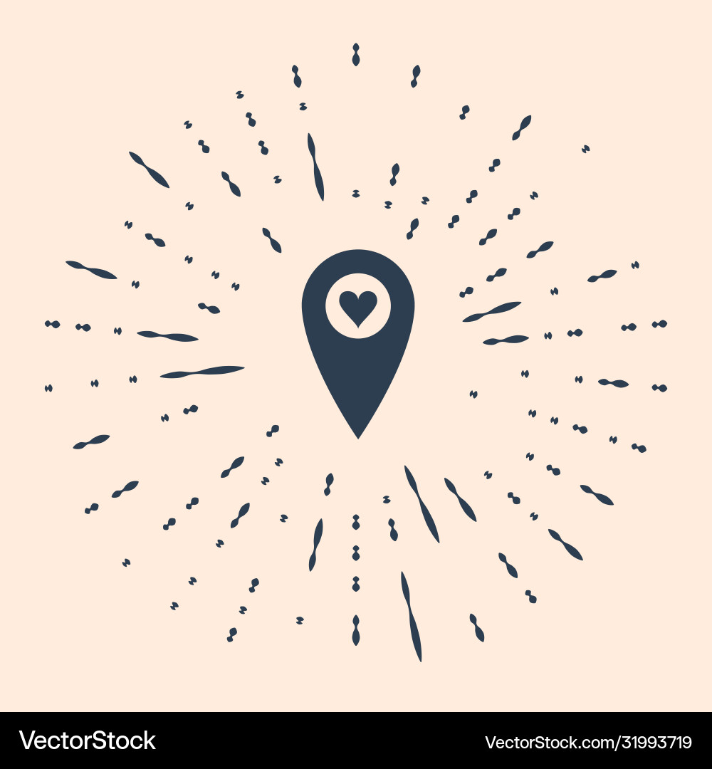 Black map pointer with heart icon isolated Black map pointer with heart icon isolated Vector Image