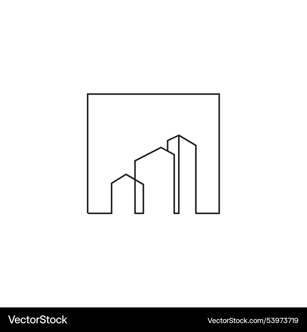 Building logo abstract line design architect Building logo abstract line design architect vector image
