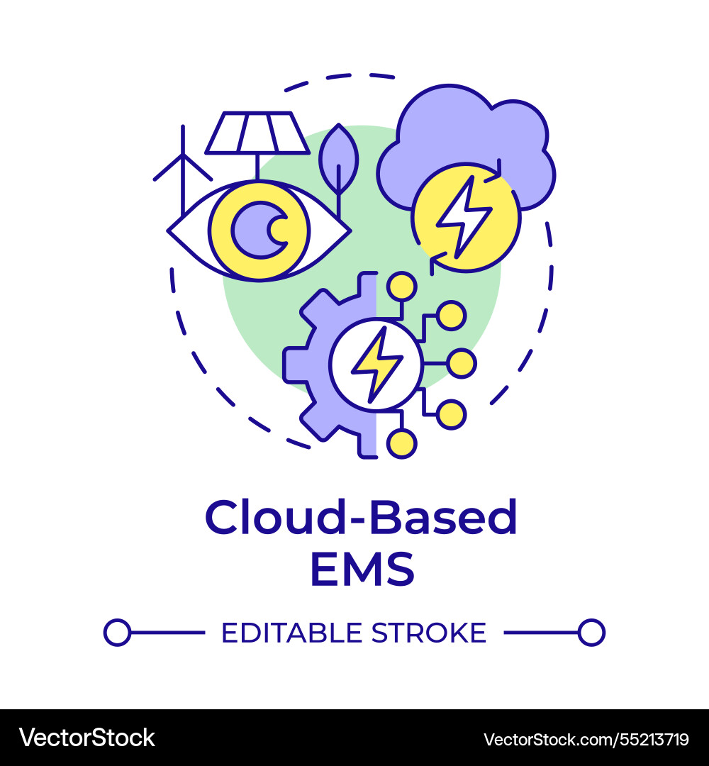 Cloud based ems multi color concept icon Cloud based ems multi color concept icon vector image