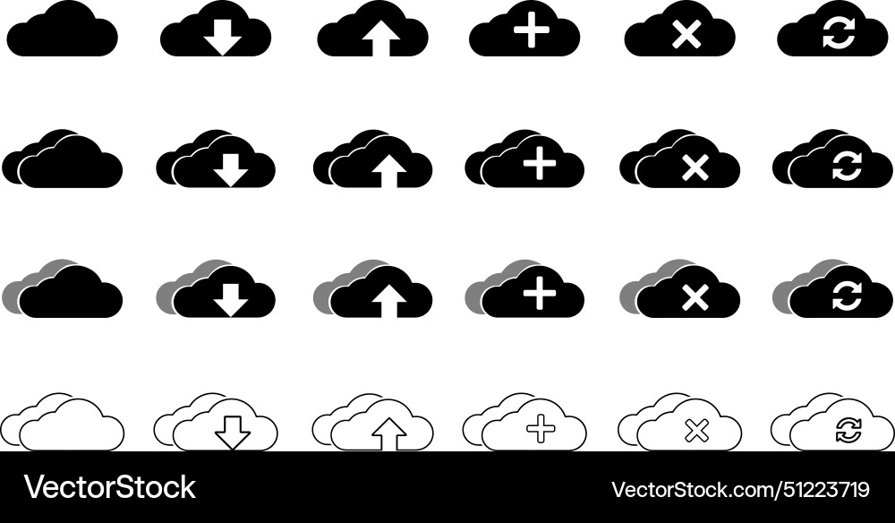 Cloud computing computer and hosting vector image