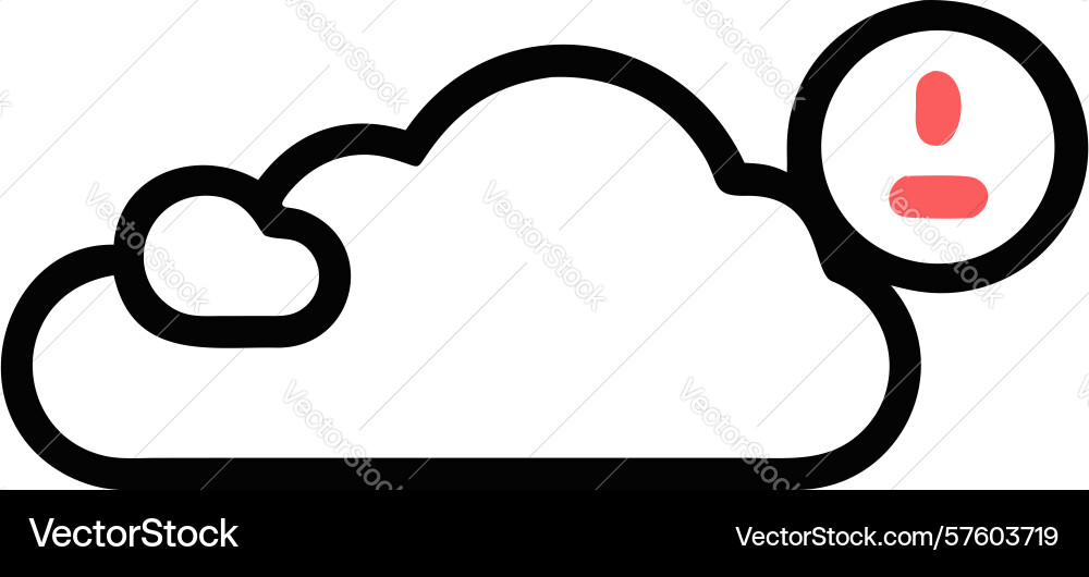 Cloud error or warning icon design generative ai vector image