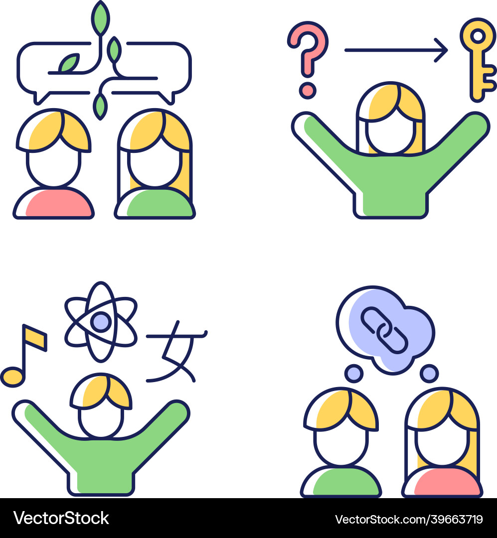 Communication & Problem Solving Icons Vector Image