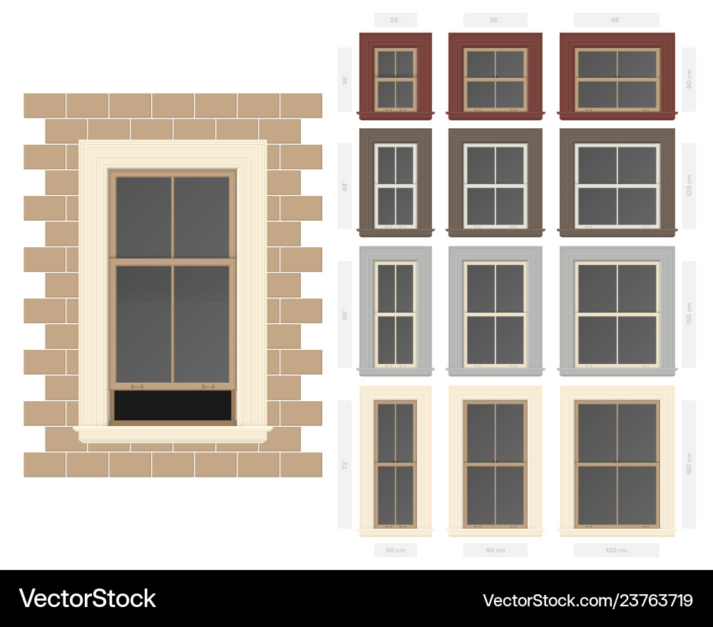 Composite Window Set - Various Styles vector image
