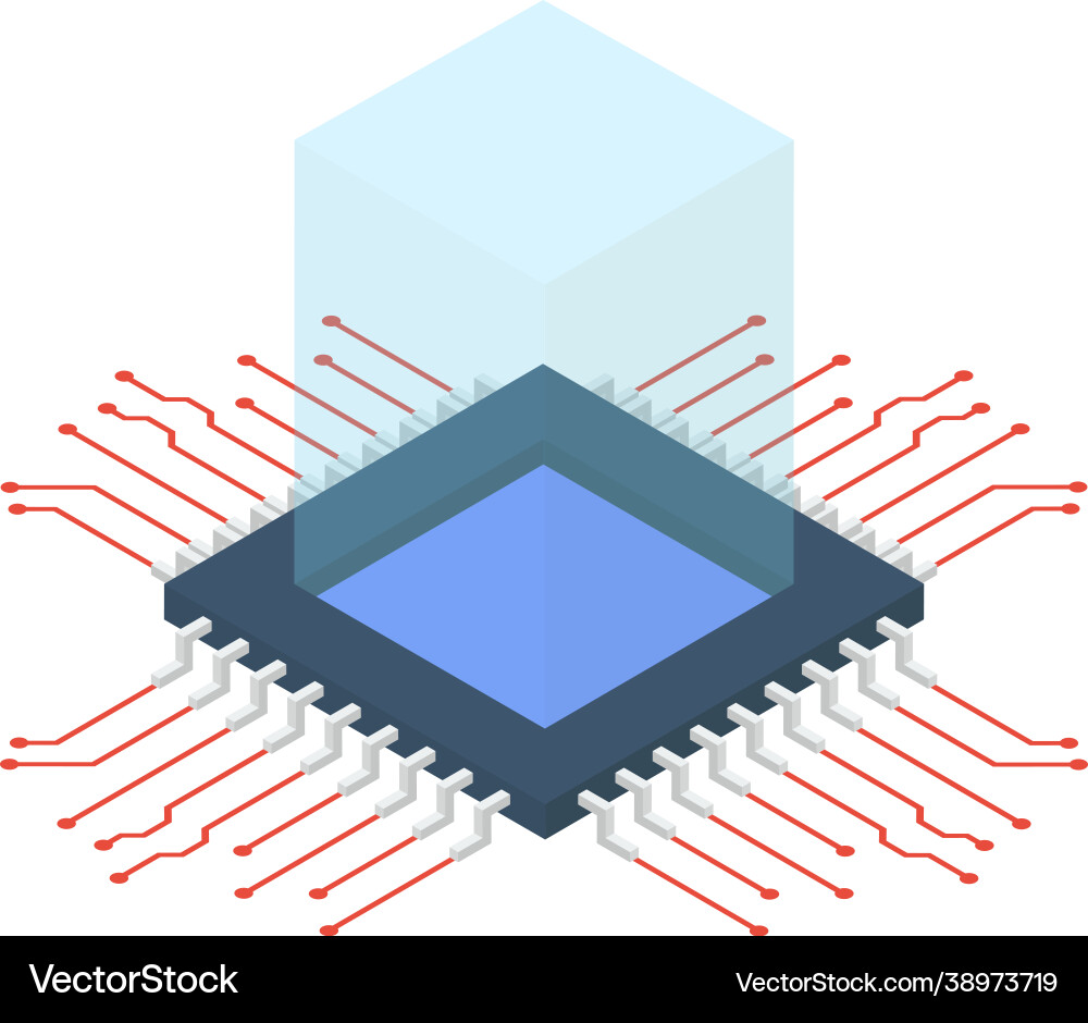 Computer microprocessor chip Vector Image