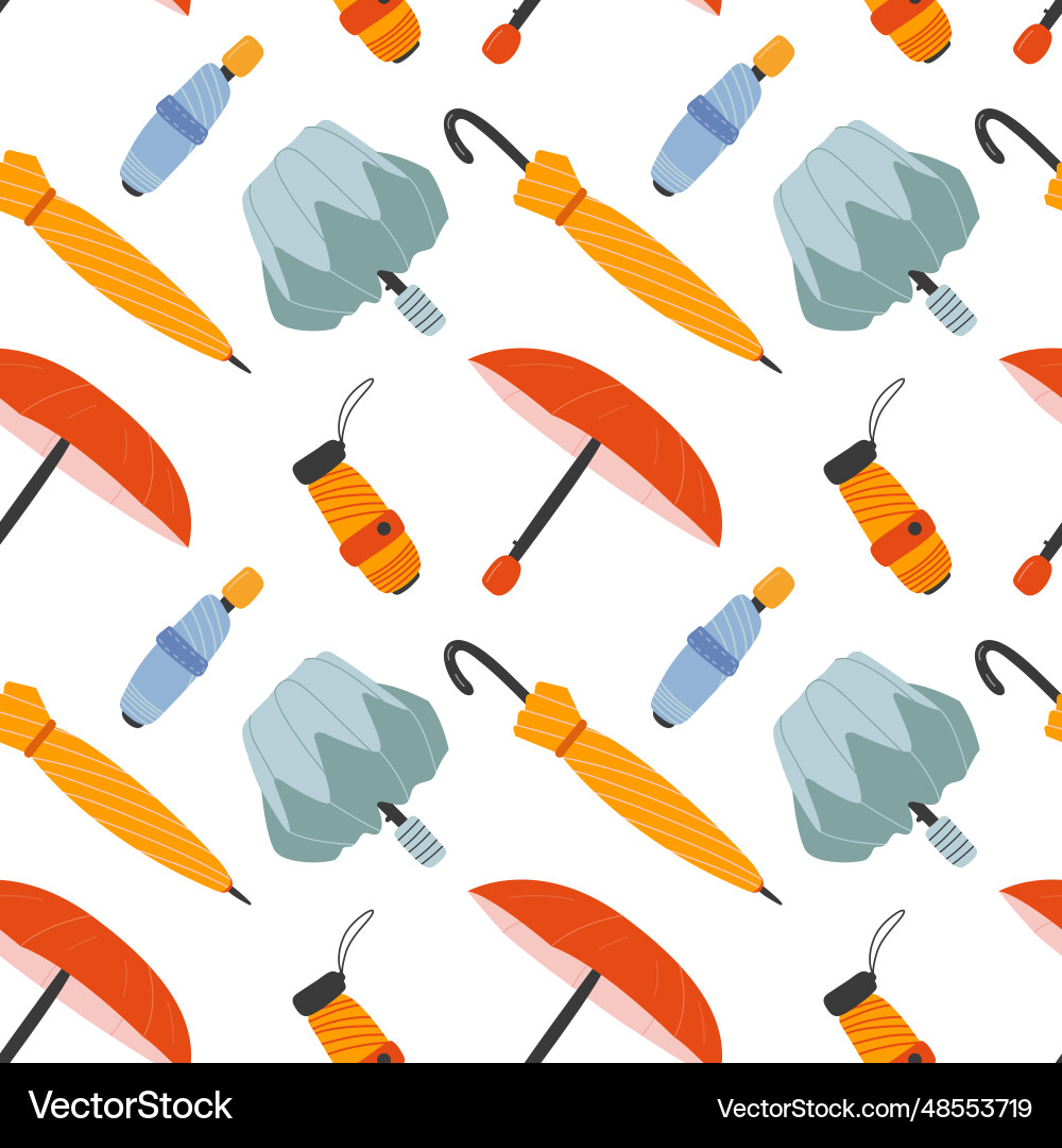 Different umbrellas seamless pattern Different umbrellas seamless pattern Vector Image