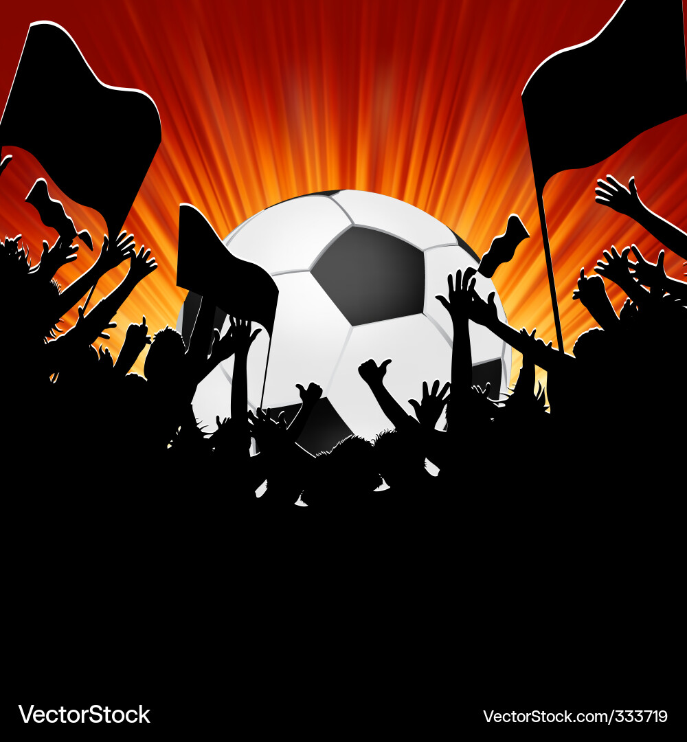 Energetic Football Crowd Vector Image
