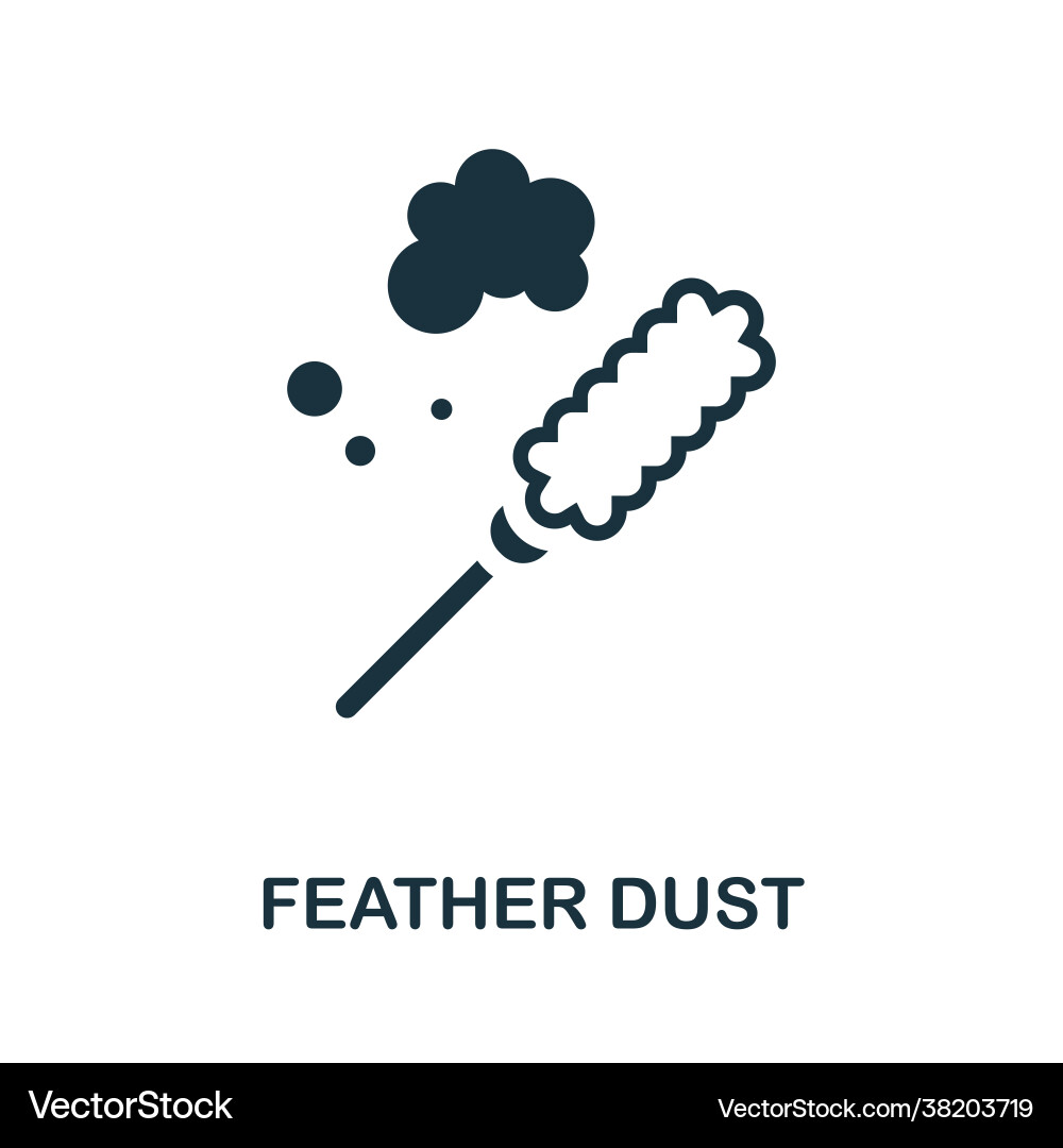 Feather dust icon monochrome simple element from vector image