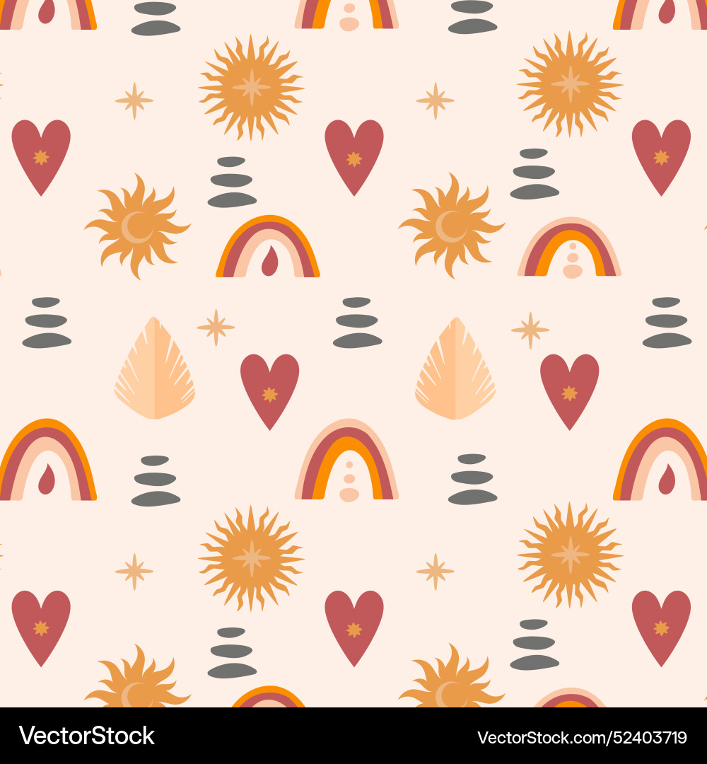 Flat design boho pattern Vector Image