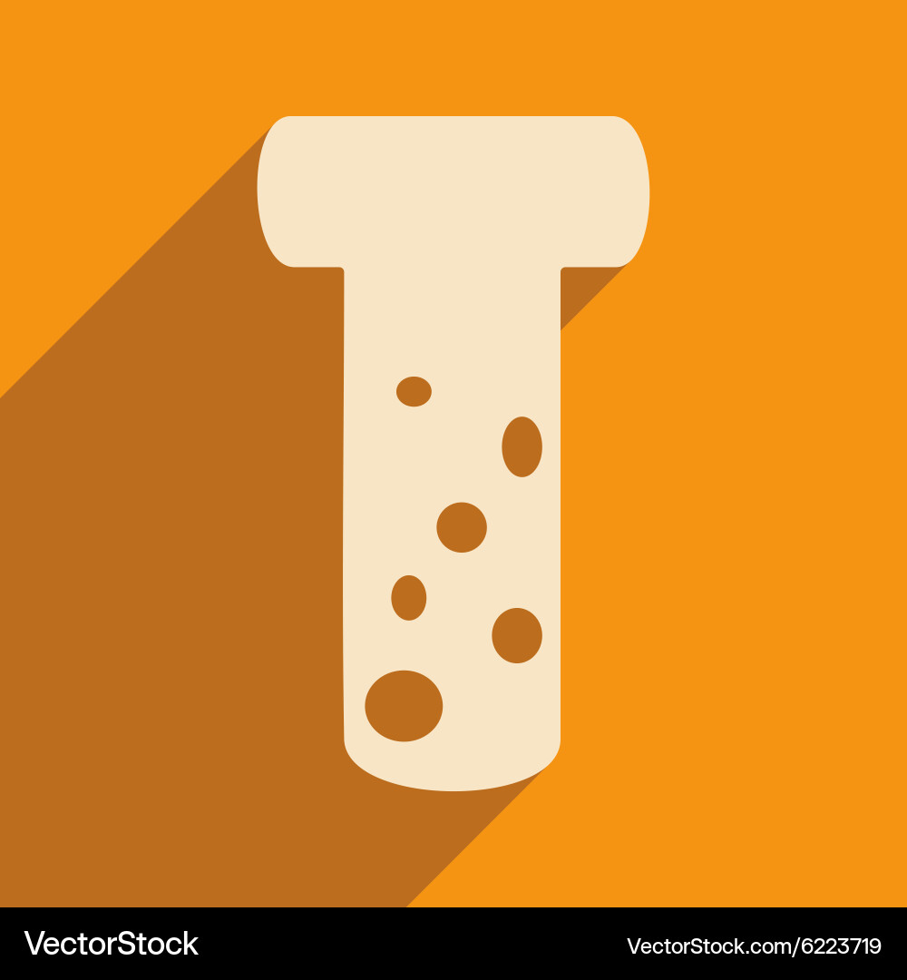 Flat with shadow icon and mobile applacation flask Vector Image